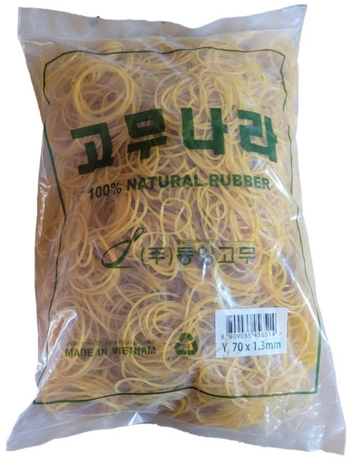 고무나라 고무밴드 1kg 노란 고무줄, 1KG고무밴드 70x1.3mm, 1개