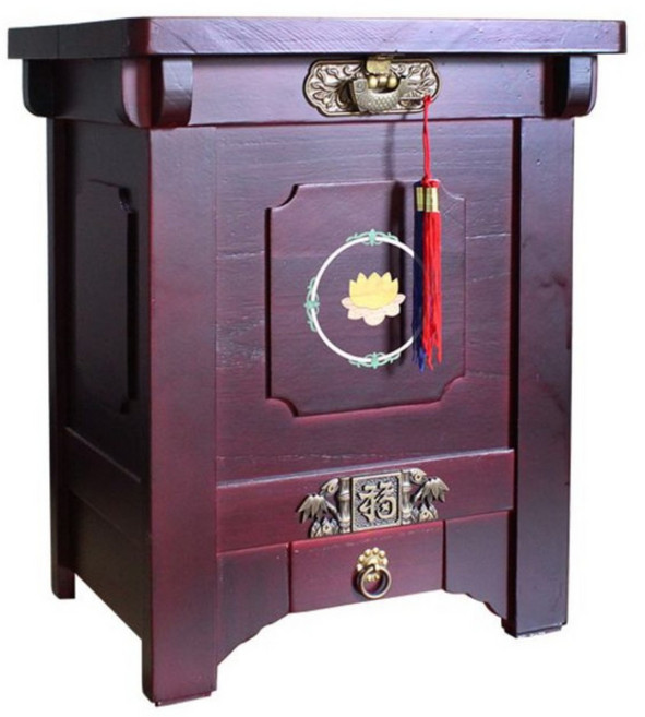 국산 전통 원목 오동 나무 상감 디자인 쌀 뒤주 20kg 고가구 쌀통 보관함, 본상품선택, 1개