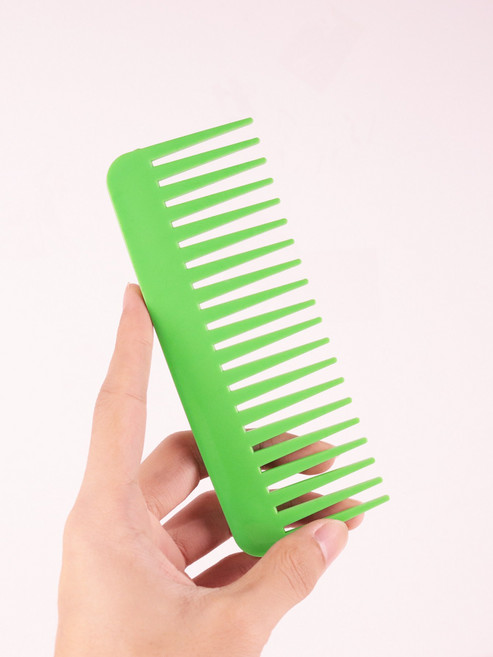 1 두꺼운 플라스틱 내열성 정전기 방지 긴 이빨 넓은 이빨 살롱 헤어스타일 빗 실제 머리 가발용 특별 제품, 01 C1209KCS-green, 1개