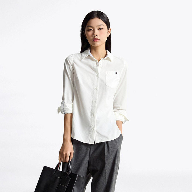 타미힐피거 코듀로이 롤 탭 셔츠 (T22F7WSH080WT1YBL)