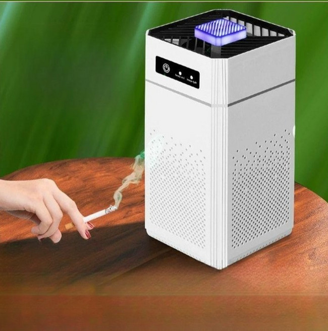 담배연기 흡입기 층간흡연 흡연기 냄새제거 선물용 공기정화 정화기, 하늘 화이트 일반형