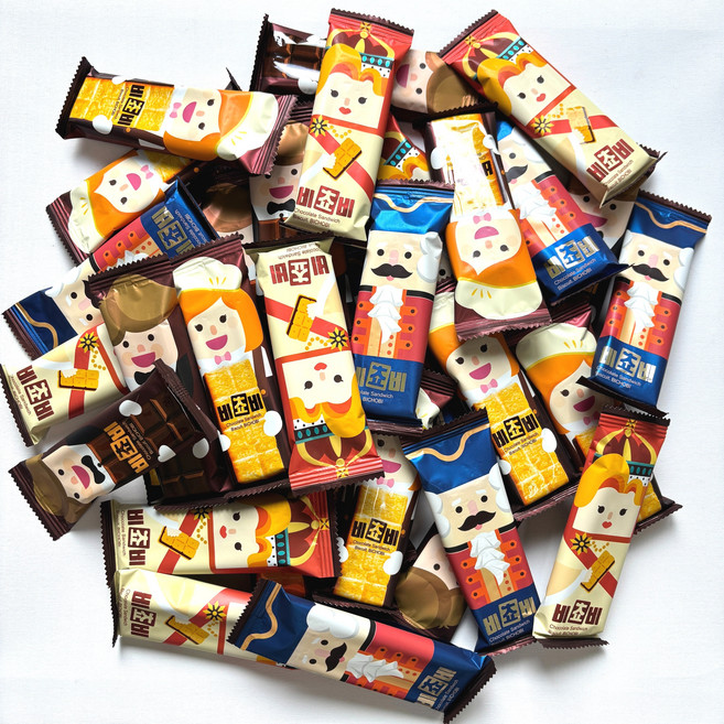 [모아무아] 오리온 비쵸비 초코 비스킷 대용량 개별포장, 34개, 25g