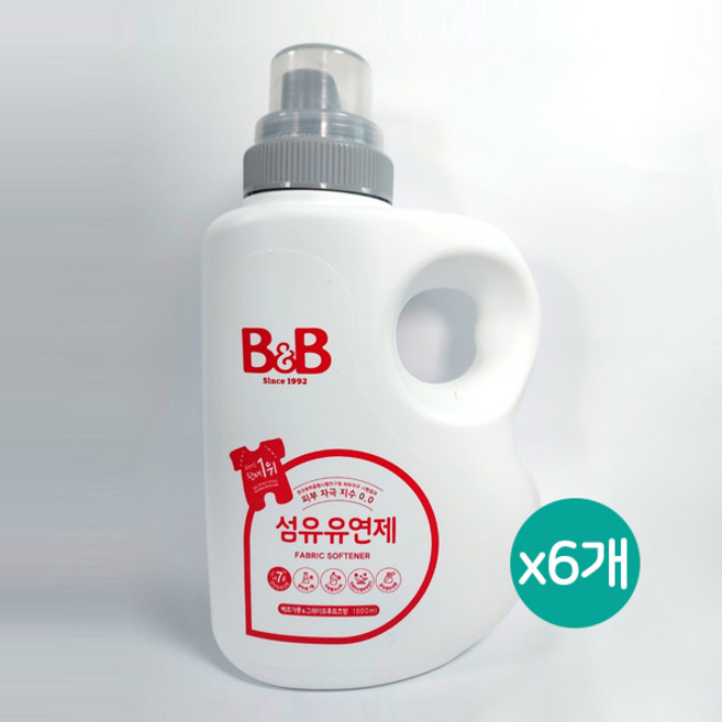 보령메디앙스 비앤비 리필형 유아 섬유유연제 베르가못향 용기형 1500ml x 6개 1박스, 1.5L