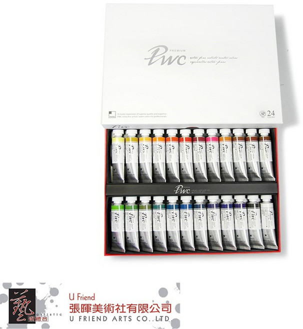 Pwc Premium 專家級水彩 盒裝24色/32色, 24色, 24色