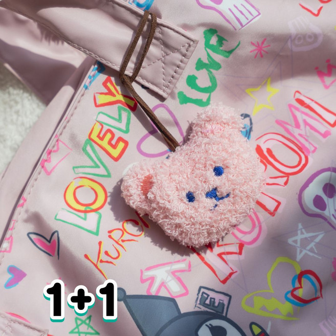 포시디아 귀여운 동물 인형 네임택 표시, 2개, 핑크 곰돌이