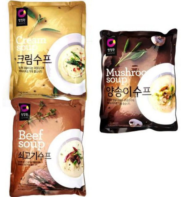 청정원 크림수프 양송이수프 쇠고기수프 대용량 1kg, 1개, 청정원 양송이수프1kg