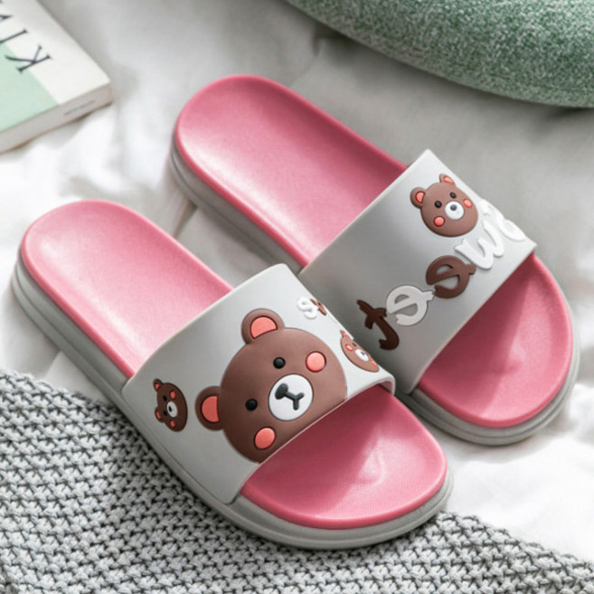 남여공용 투톤 곰돌이 슬리퍼
