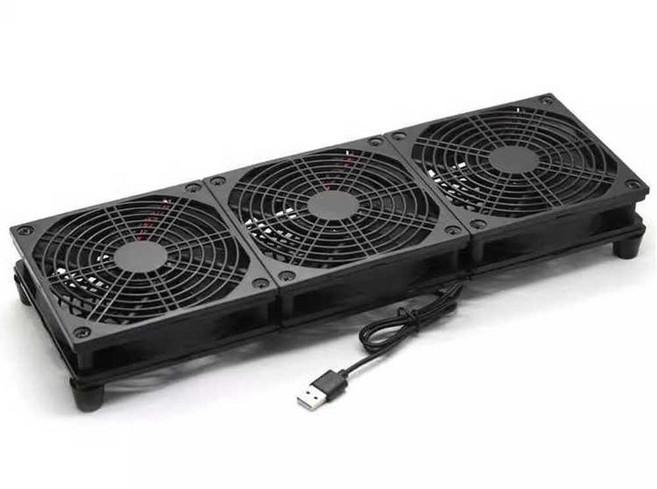 휴대용 창틀환풍기 배기 환풍기 창문형 간이 서큘레이터, 검정 12x48CM 4팬 스위치 포함 USB