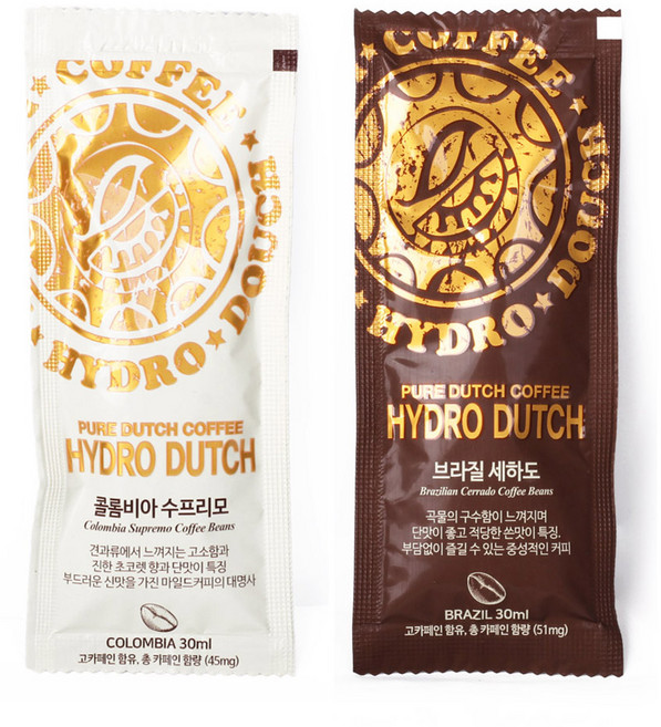 하이드로 더치커피 원액 콜드브루 (콜롬비아 수프리모 I 브라질 세하도) 혼합세트, 1세트, 60개입, 30ml