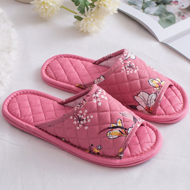 JUN팩토리 발이편안한 2중누빔쿠션 면패브릭 거실화 미끄럼방지 면실내화 남 여 사이즈