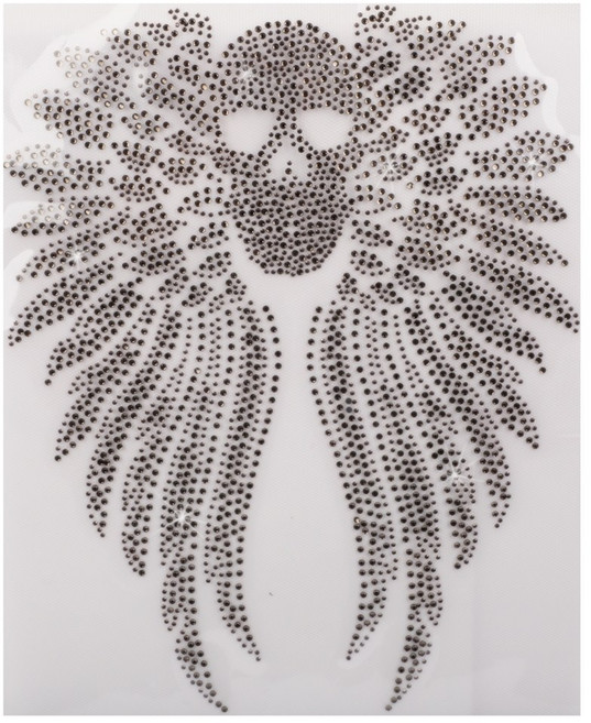 아클라 핫픽스 모티브 디자인 의류부자재 스톤 큐빅 크리스탈_, 22. 해골윙, 1개