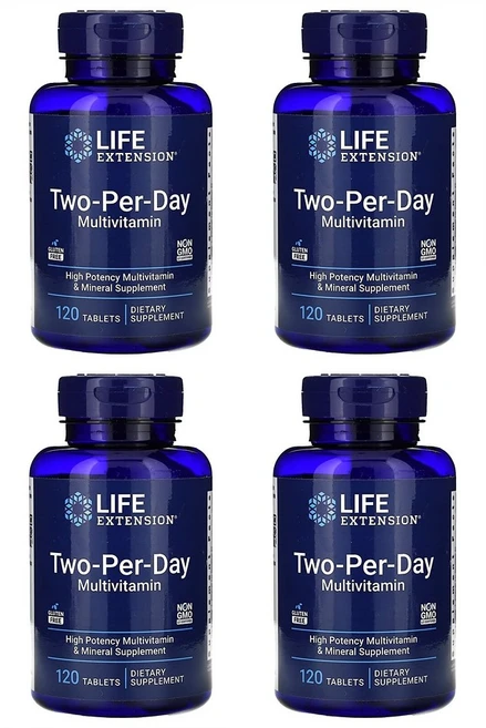 라이프익스텐션 투퍼데이 종합비타민 V2 120정 4개 - 쿠팡