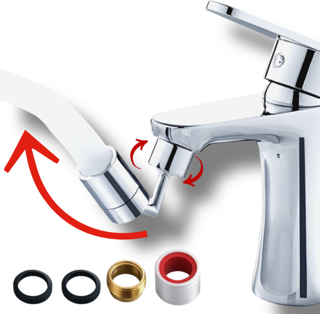 퓨어르 더블필터 720도 회전 수도꼭지 워터탭, 1세트