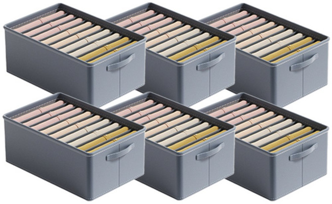 레디박스 칸막이 여름 겨울 의류 보관함 수납 관리 옷정리함, 6개, 그레이