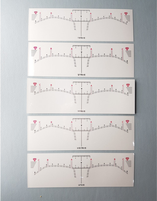 리얼브로우 반영구 눈썹 스티커 디자인 대칭자(100매), 1.일자형, 1개