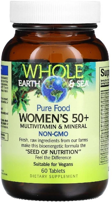 네츄럴팩터스 홀 어쓰 엔 씨 50세 이상 여성용 종합비타민 & 미네랄 60 정, 1개, 60정 - 쿠팡