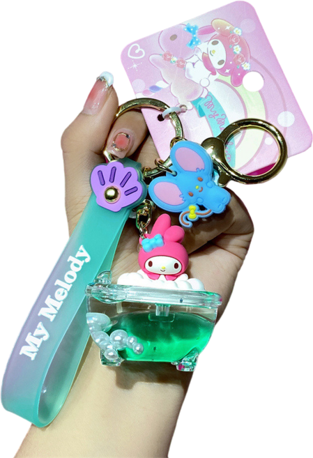 산리오 정품 샤워 워터볼 키링 열쇠고리, 마이멜로디_워터볼, 1개