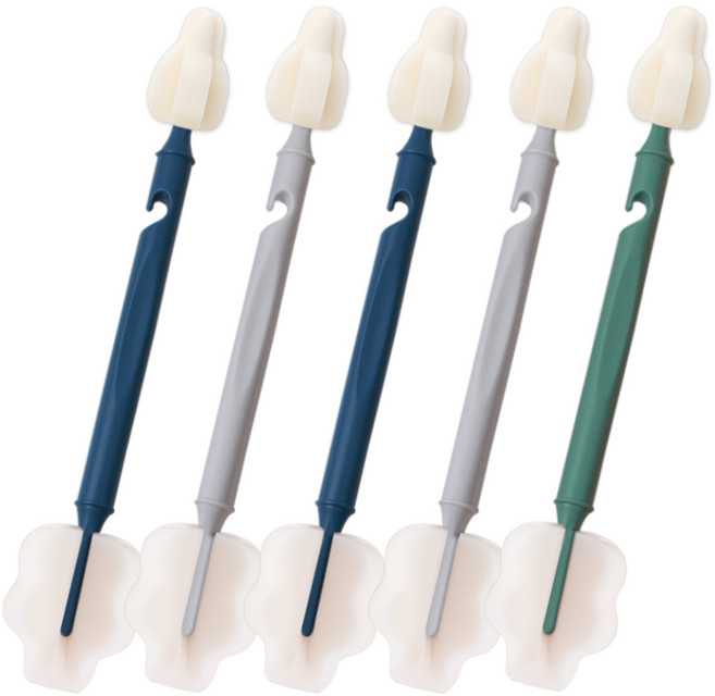 하이비 젖병 젖꼭지 세척솔 몽글이 듀얼와이드솔 5P, 1세트, 시원한바람