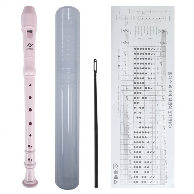 홈예스 소프라노 2단 분리 리코더 저먼식+3종 풀패키지 20개, 핑크