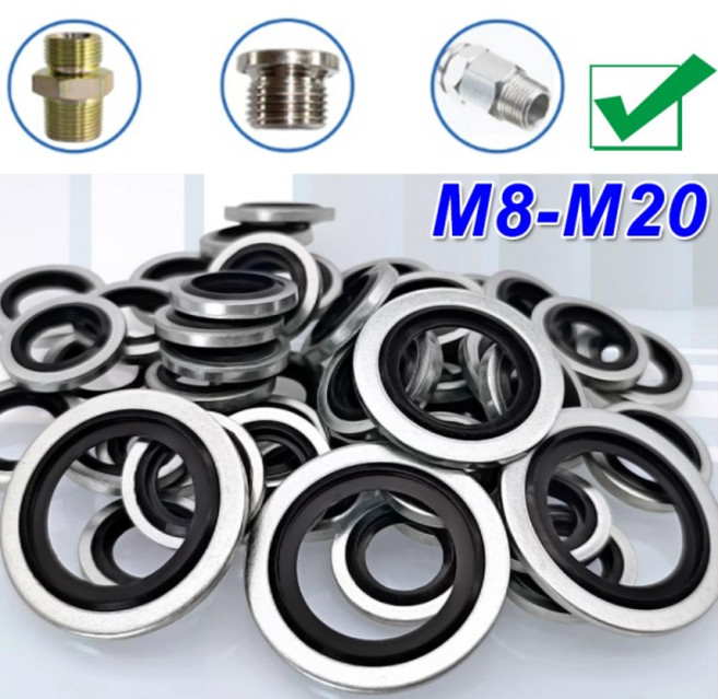 자동차 오일 드레인 플러그 가스켓 와셔 씰 세트 자동차 오일 팬 드레인 가스켓 배수 볼트 패드 고무 아연, 01 M20