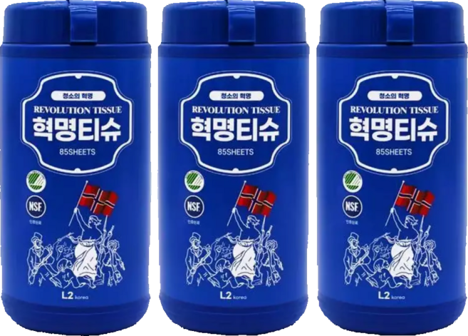 데일리아이디어 레볼루션 혁명티슈 85매 X 3통, 1개, 블루