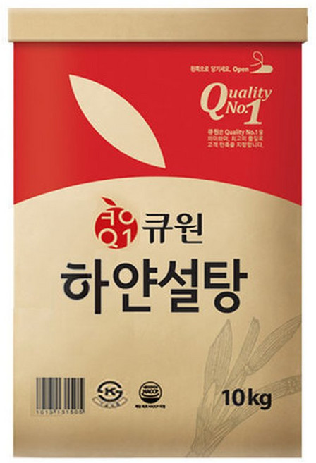 큐원 하얀설탕10kg, 1개, 10kg