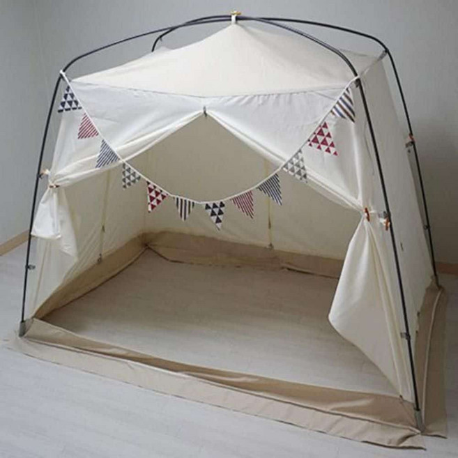 난방텐트 싱글 퀸 킹 프리미엄 4도어 외풍차단 바닥 침대 보온 방한 실내텐트