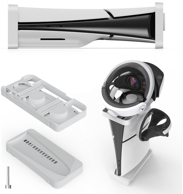 PS5 슬림 수직 스탠드 거치대 슬림디스크 / 디지털 공용 / 세로가로수평 2in1 받침대 PS5 SLIM 게임링크, PS5 슬림 디스크/디지털 2in1 거치대-화이트, 1개