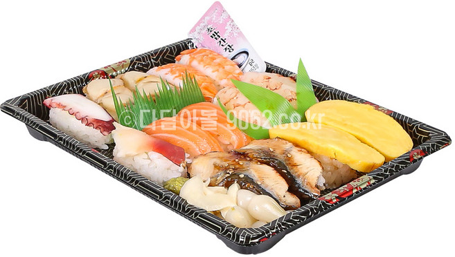 [소량50개] 초밥용기 XYW-11 매화무늬 뚜껑포함 회 포장 배달용기 직사각형, 1개, 50개입