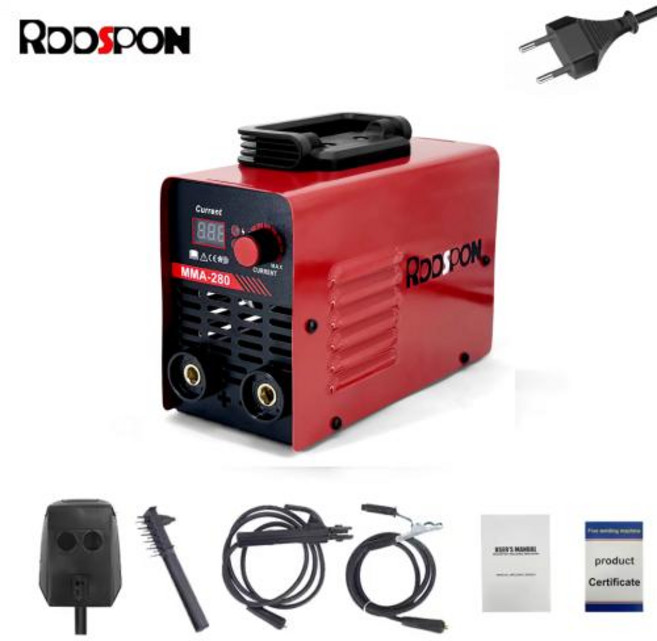 MMA 280 용접기 220V EU 플러그 ARC LED 디지털 디스플레이 인버터 휴대용 가정용 용접 장비, 02 MMA 280A Kit Red, 1개