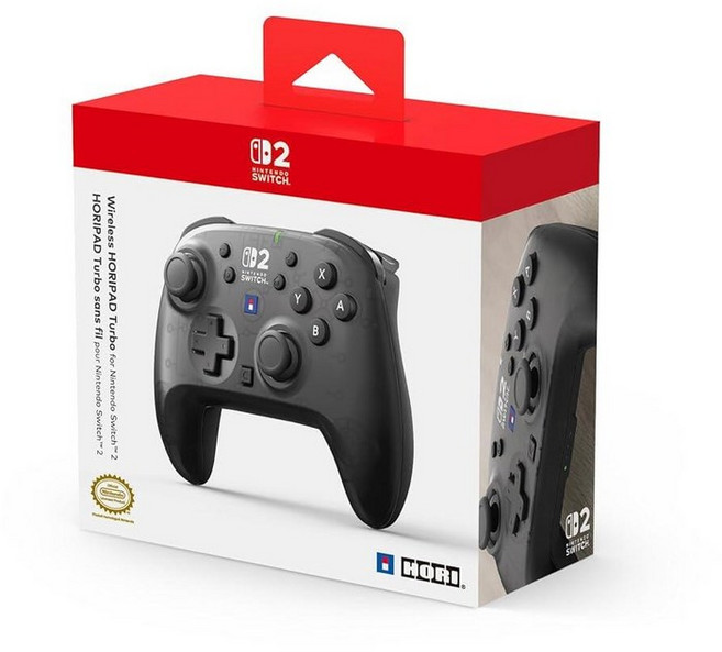 HORI Wireless HORIPAD Turbo (Black) for Nintendo Switch 2 - Handheld Controller Officially License, 블랙