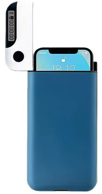 마인드재뉴에어리 스마트폰 핸드폰 맞춤형 타이머 금욕상자 케이스 감옥 타이머 락 박스복, 1개, 블루