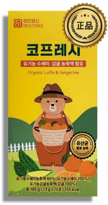 장인정신 에브리데이 코프레시 유기농 수세미즙 환절기 비염 비강 건강 어린이 성인 13g X 15포, 1개 - 쿠팡