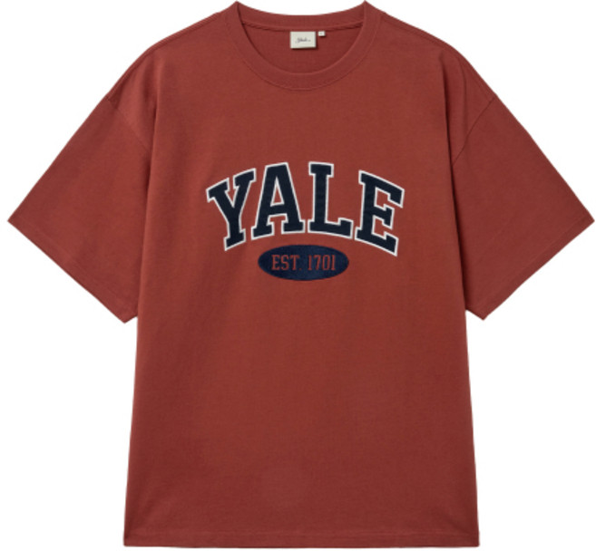 예일 YALE 투톤아치 반팔티셔츠_코랄