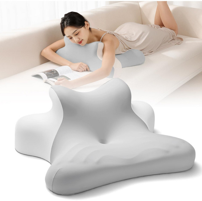 HAGOOGI 다기능베개 경추베개 옆으로자는베개 목편한베개 업드림베개 다리베개 등받이베개, 1개, 그레이