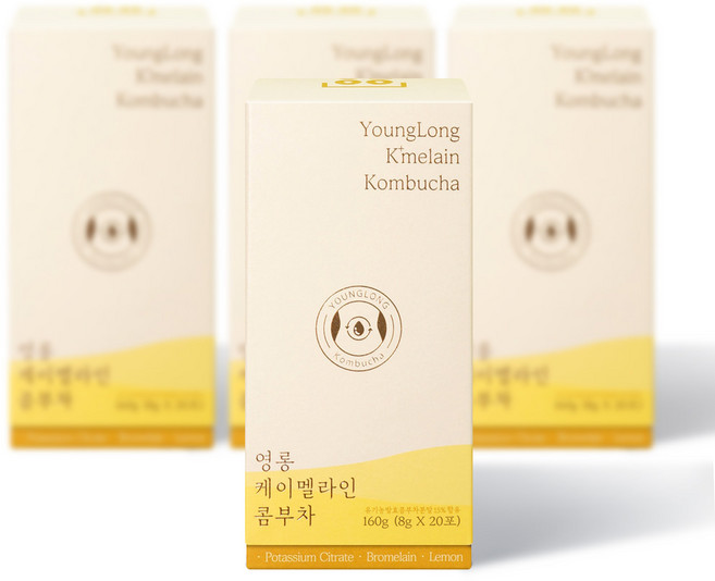 영롱 케이멜라인 콤부차 3+1 증정 퀘르세틴 브로멜라인, 160g, 4개