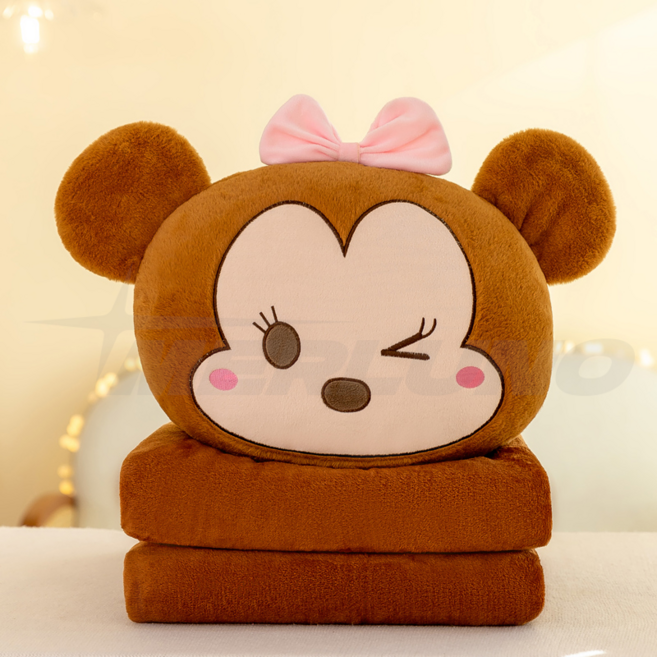 MERLUNO 캐릭터 인형 쿠션 무릎담요 투인원 쿠션담요