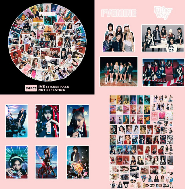 아이브 도무송 스티커 2025 시즌그리팅 95장 외 10종 모음, 07.EITHER WAY 스티커(94장)