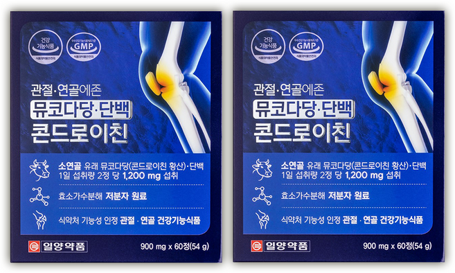 일양약품 관절연골에존 콘드로이친 1200 유래 뮤코다당 단백 연골, 2개