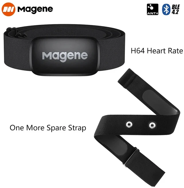 Magene S3+ 속도 케이던스 센서 H64 심박수 액정 ANT+ BT 호환 듀얼 가민XOSS CC600, 03 H64 Strap, 8)H64 S3 S3 Strap