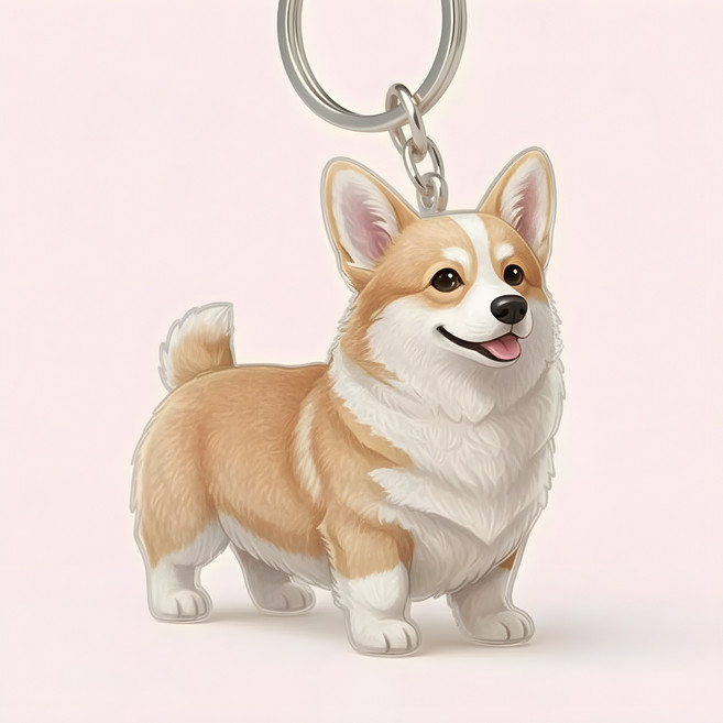 프리마 DIY 커스텀마이징 강아지 메모리 개털 보관 반려견 액세서리 애견 키링, 1개, 남 웰시코기