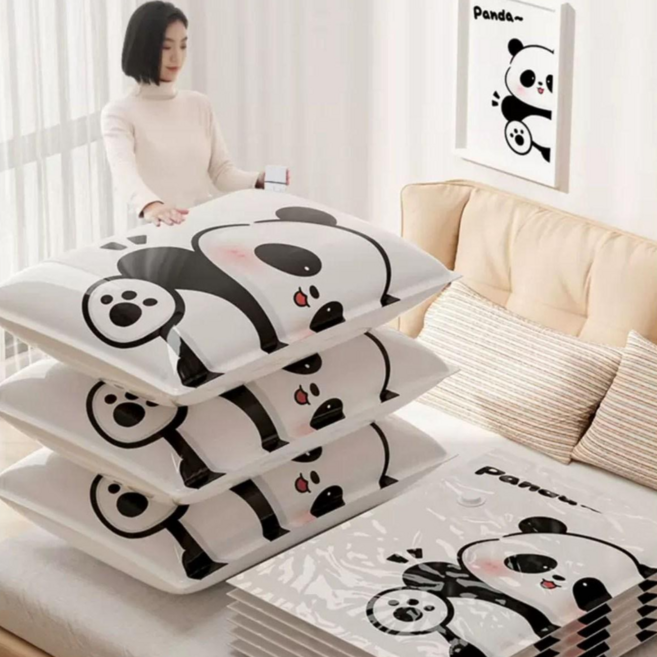 GMSS 이불 의류 판다 진공압축팩 5개, 1개, 5개입