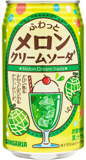 산가리아 푹신푹신 멜론 크림 소다 350g × 24개