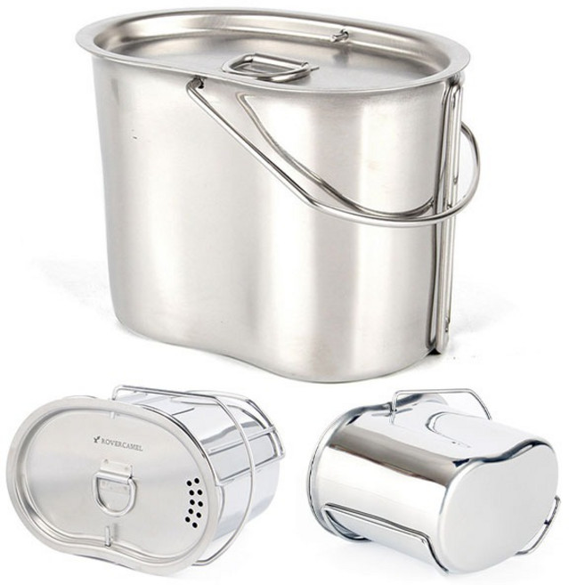 CM3146 스텐 반합 식기 다용도 캠핑 낚시 아웃도어, 1개