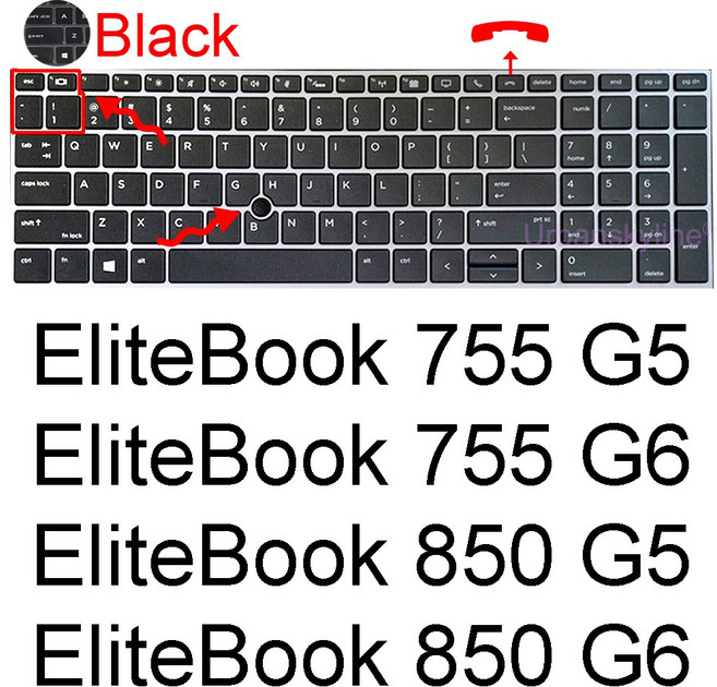 호환 HP EliteBook 키보드 커버 실리콘 스킨 케이스 650 G10 655 G9 850 G8 855 G7 755 G6 G5 860 G10 865 G9 보호대 15 15.6, Black 755 850 G5 G6, [09] Black 755 850 G5 G6, 1개