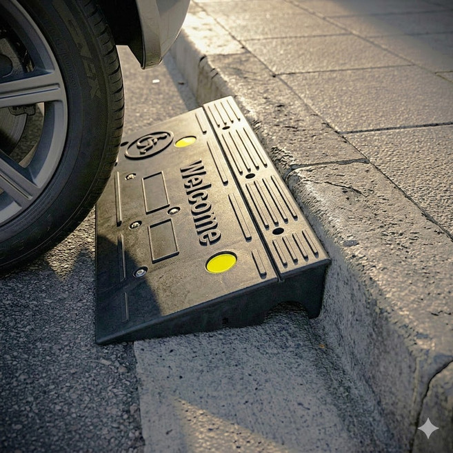 크램프 카업 차량진입판 문턱 경사로 차량 경사판 발판, 고강도, 1개