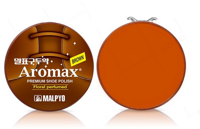 말표 아로맥스 프리미엄 구두약 갈색 가죽 구두 관리 구두닦이 광나는 구두약