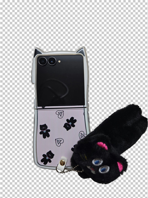 비니츄 체크냥 스트랩 제트플립 케이스