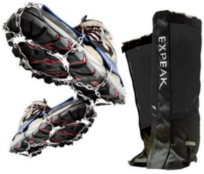 엑스피크 아이젠마스터 11p 아이젠 + 스패츠 세트, 네이비 + 시그니처블랙