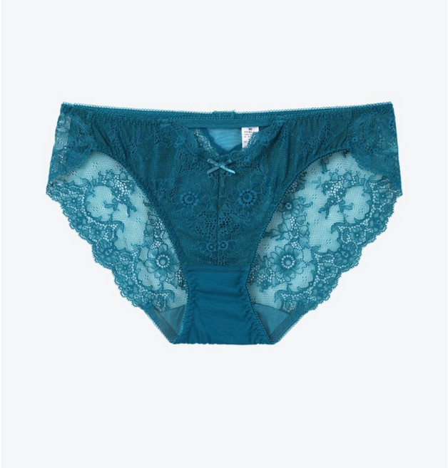 섹시쿠키 섹시 퓨어 퍼펙트핏 블루그린 삼각 레이스팬티